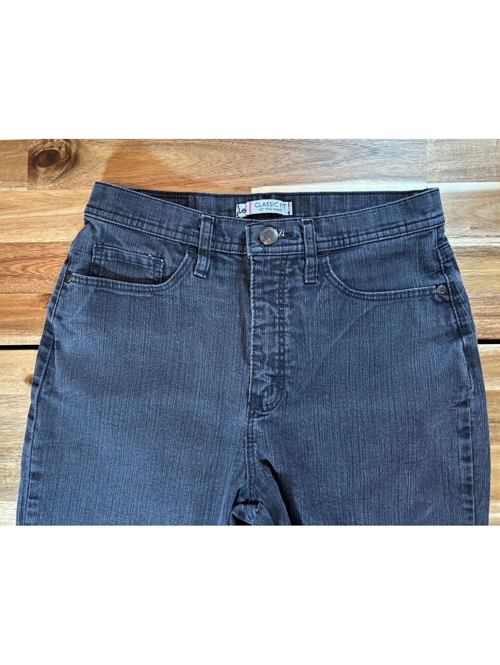 Lee Classic Fit Jeans Womens 6M Black Charcoal Straight Leg Stretch (2190)